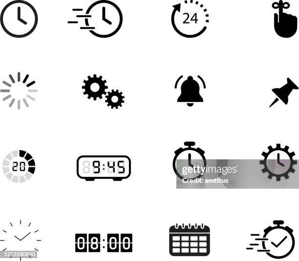 ilustrações, clipart, desenhos animados e ícones de símbolos do tempo - work in progress icon vector