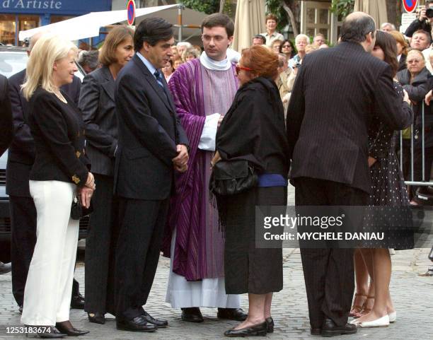 French Prime Minister Francois Fillon and Culture Minister Christine Albanel , flanked by former Minister Nicole Ameline comfort Nita, French actor...