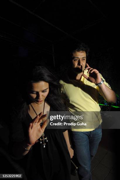 Preity Zinta and Ness Wadia attend the Aurus restaurant launch on July 13, 2007 in Mumbai, India