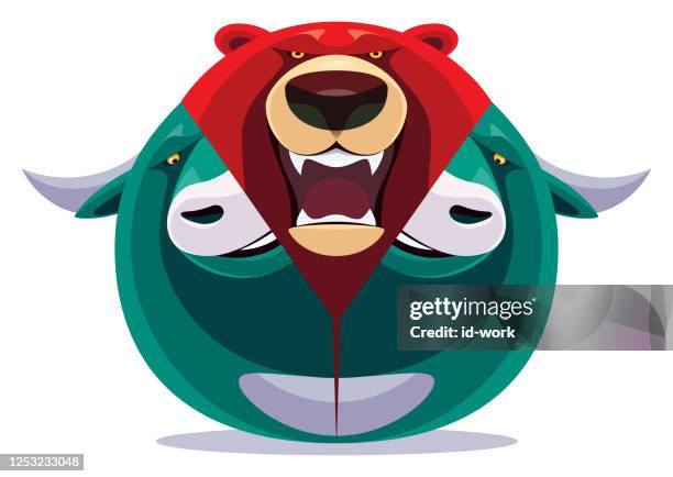 stockillustraties, clipart, cartoons en iconen met beer die uit stier hoofdmasker te voorschijn komt - angry bear face