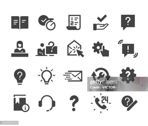support icons - classic series - instruction manual stock illustrations