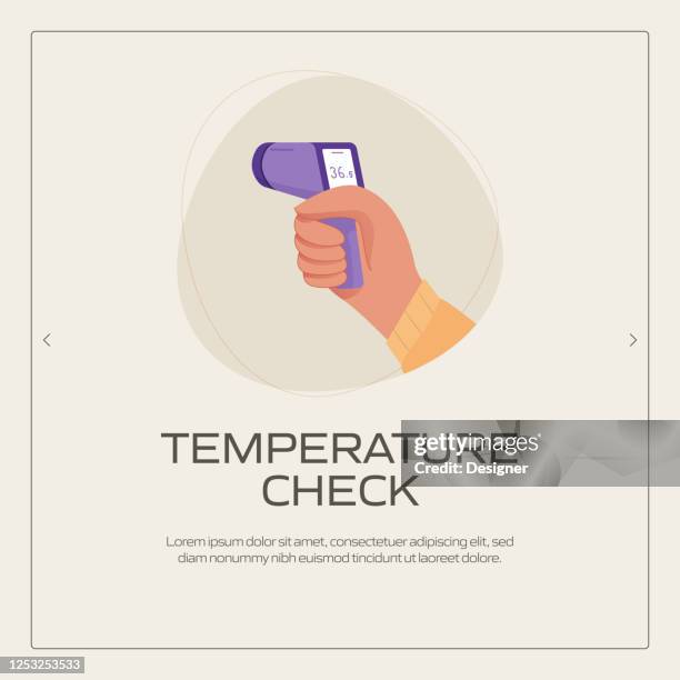 the new normal concept - temperature check vector illustration - temperature screening stock illustrations