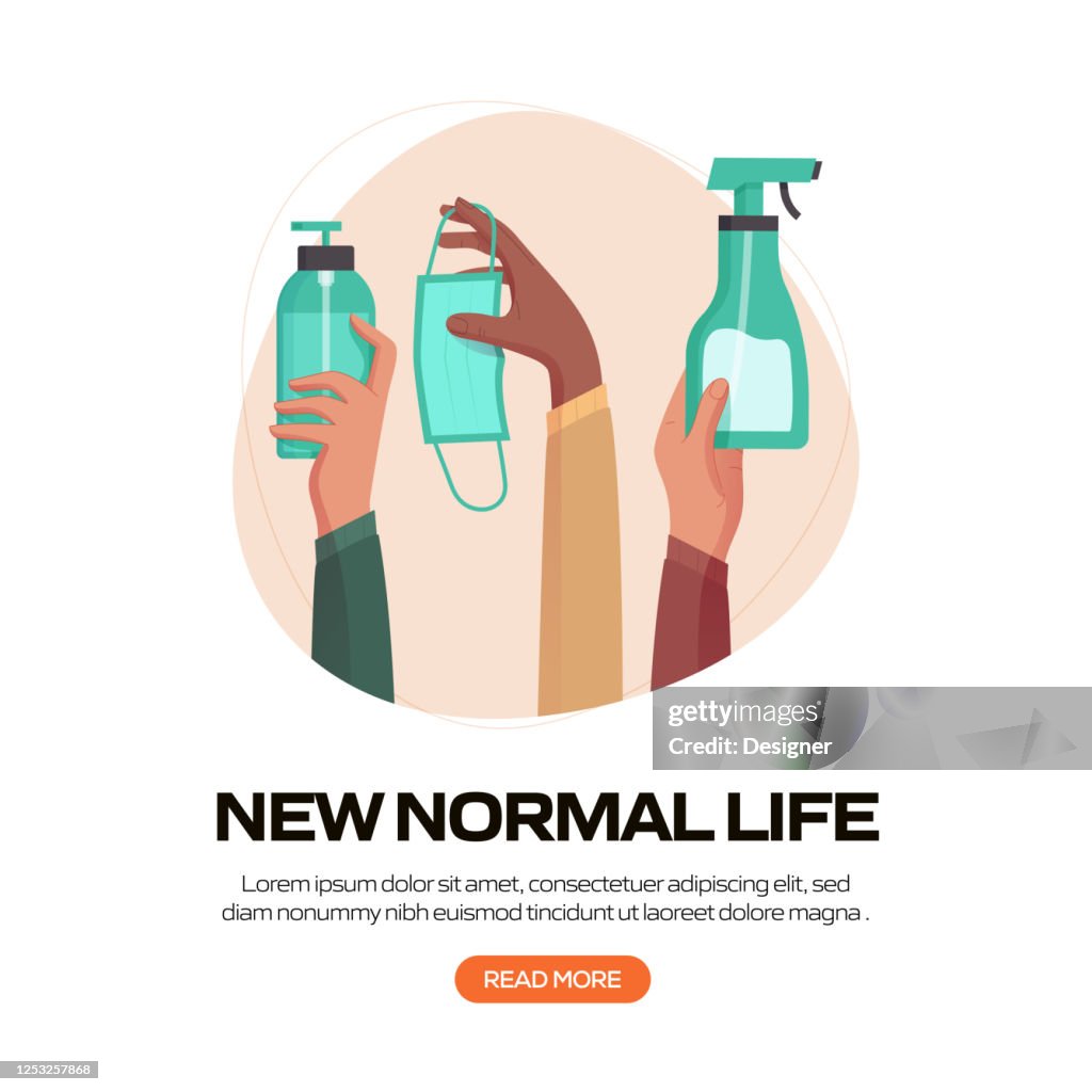 The New Normal Life In The Time Of Coronavirus High-Res Vector Graphic ...