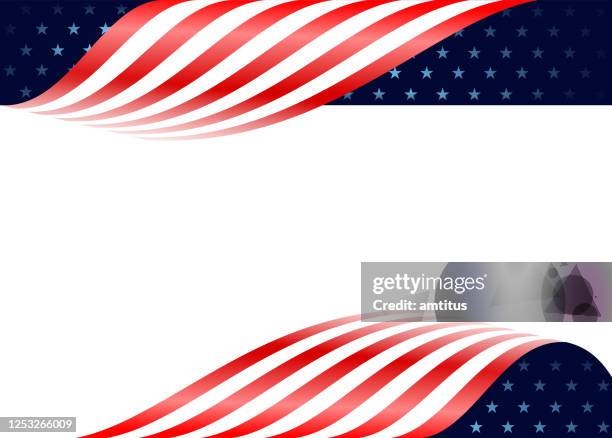 us flag design elements - us flag border stock illustrations