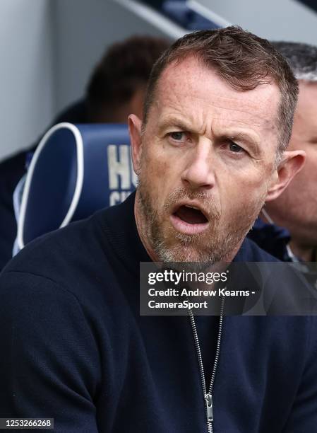 Millwall's manager Gary Rowett looks on during the Sky Bet Championship between Millwall and Blackburn Rovers at The Den on May 8, 2023 in London,...