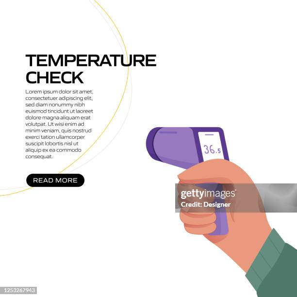 the new normal concept - temperature check vector illustration - temperature screening stock illustrations