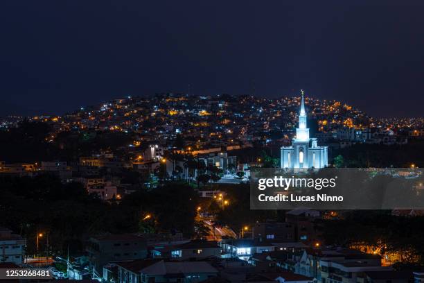 night cityscape of guayaquil, ecuador - guayaquil stock pictures, royalty-free photos & images
