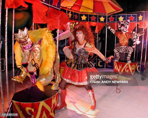Susann D'Antonio shows off her "Madame Rumba and her Dancing Wild Animal Revue" costume late 26 October, 2000 which garnered the Big Pine Key, Fla.,...