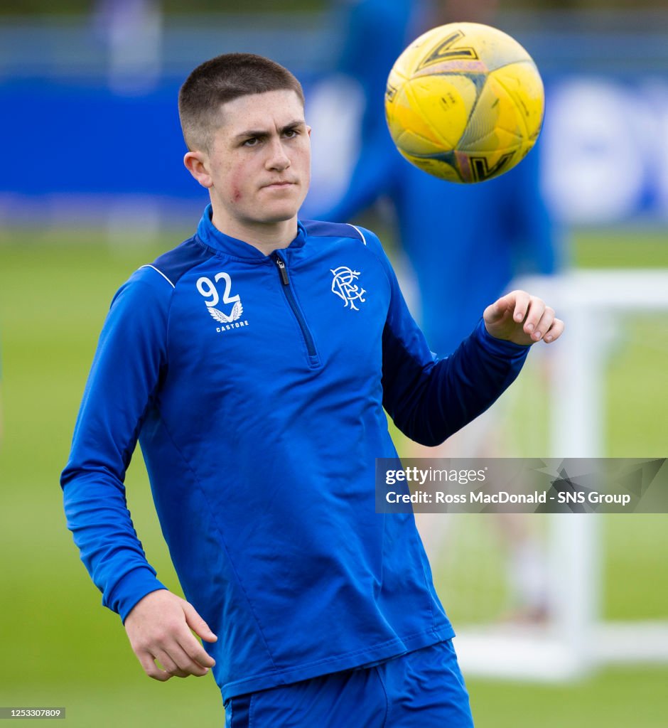 Bariley Rice Bailey Rice during a Rangers B training session at Rangers Training ...