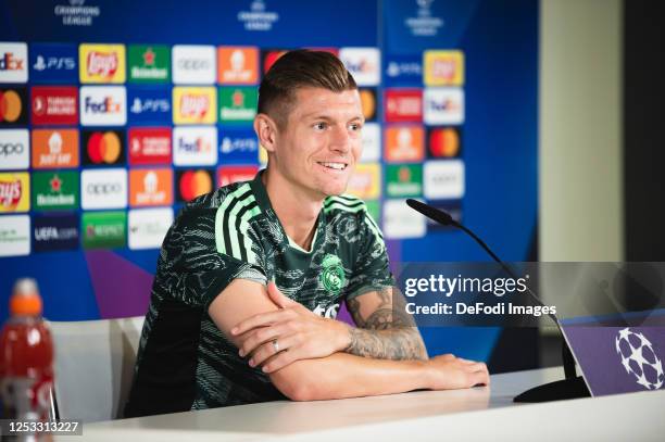 Toni Kroos of Real Madrid during the press conference in Ciudad Real Madrid on Monday 08 May 2023, Before the football match between Real Madrid and...