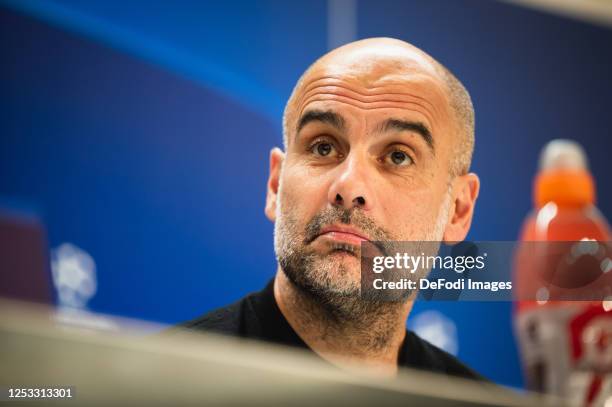 Pep Guardiola of Manchester City during the press conference on Monday 08 May 2023, Before the football match between Real Madrid and Manchester City...