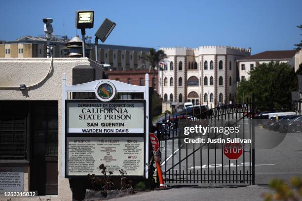 View of San Quentin State Prison on June 29, 2020 in San Quentin, California. San Quentin State Prison is continuing to experience an outbreak of...