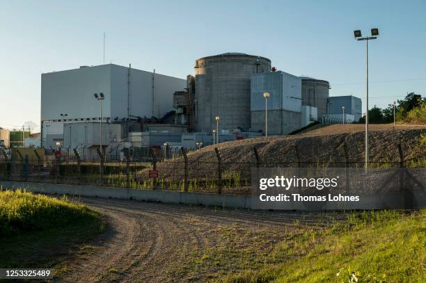 The Fessenheim nuclear power plant pictured on June 29, 2020 in Fessenheim, France. Anti-nuclear activists gathered together for the 480th picket on...