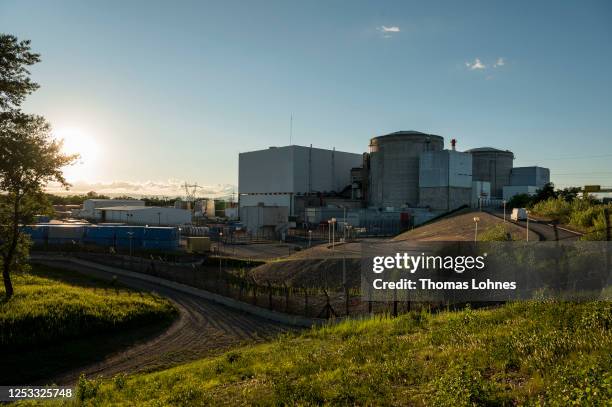 The Fessenheim nuclear power plant pictured on June 29, 2020 in Fessenheim, France. Anti-nuclear activists gathered together for the 480th picket on...