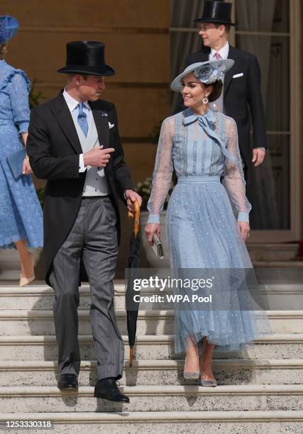 Prince William, Prince of Wales and Catherine, Princess of Wales attend King Charles III's Coronation Garden Party at Buckingham Palace on May 9,...