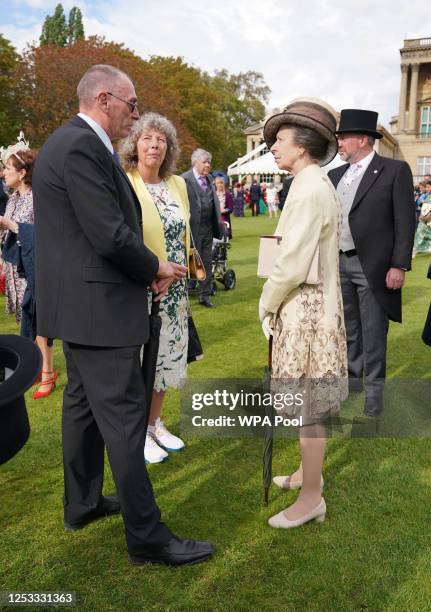 The Princess Royal during a Garden Party at celebration of the coronation at Buckingham Palace, on May 9, 2023 in London, England.