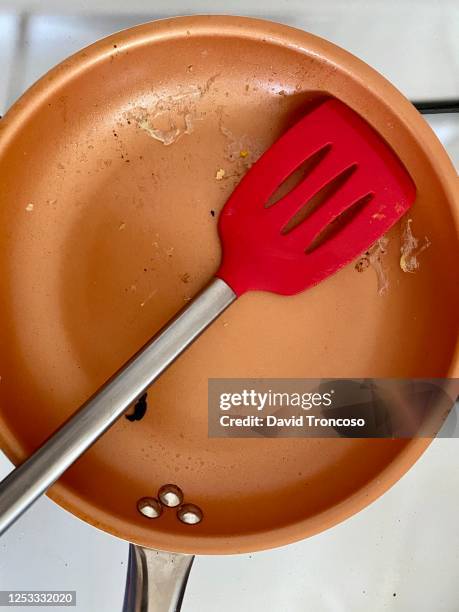 dirty pan. - dirty pan stock pictures, royalty-free photos & images