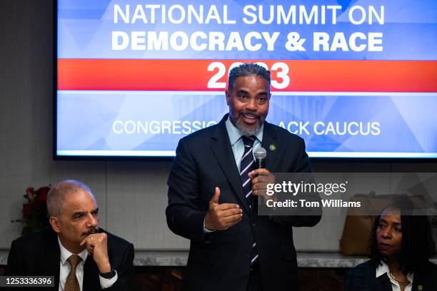 Rep. Steven Horsford, D-Nev., chairman of the Congressional Black Caucus, speaks during the CBC's National Summit on Democracy & Race near Capitol...