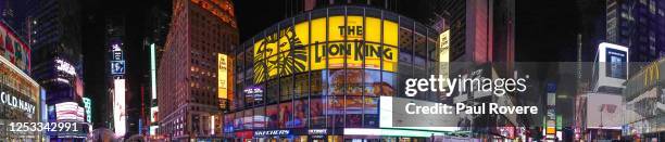 General view of the Lion King billboard advertising the Broadway musical in Times Square on January 2, 2020 in New York City. The Lion King is a...