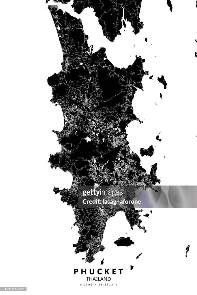 Phuket, Thailand Vector Map