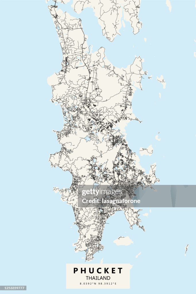 Phuket, Thailand Vector Map