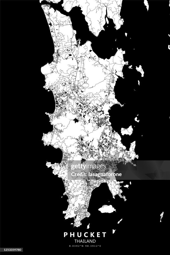 Phuket, Thailand Vector Map