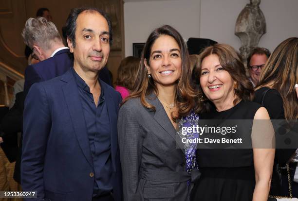 Darius Sanai, Maria Sukkar and Photo London co-founder Fariba Farshad attend the Photo London VIP dinner to celebrate Martin Parr, hosted by Fatima...