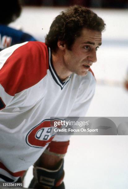 Bob Gainey of the Montreal Canadiens skates against the Quebec Nordiques during an NHL Hockey game circa 1979 at the Montreal Forum in Montreal,...