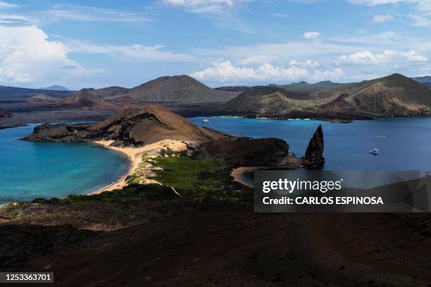 Aerial view of the Bartolome Island, part of the Galapagos Islands, in Ecuador on April 15, 2023. Ecuador has converted $1.6 billion of commercial...