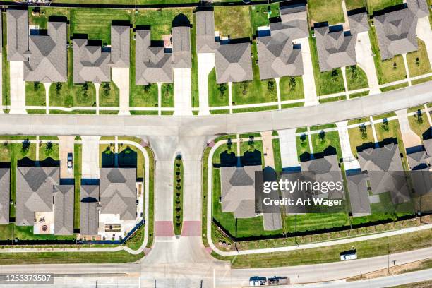 suburban houston subdivision aerial - general images of property stock pictures, royalty-free photos & images