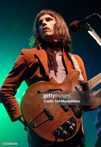 Caleb Followill of Kings of Leon performs at Bill Graham Civic Auditorium on October 21, 2003 in San Francisco, California.