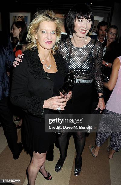 Alison Jackson and Carol Victor attend a private dinner hosted by Wolfgang Puck, his wife Gelila Puck and Charles Finch to celebrate the launch of...