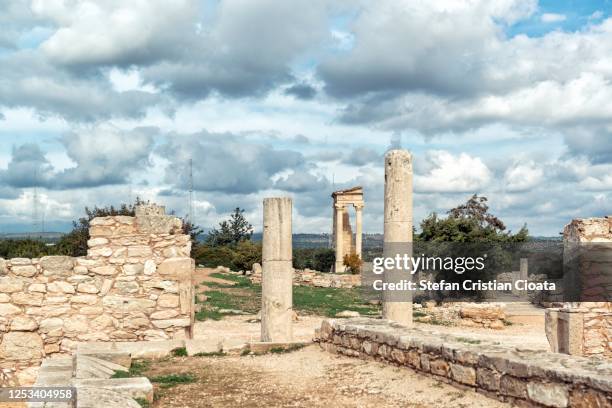 cloudy sky over kourion cyprus, europe - limassol stock-fotos und bilder