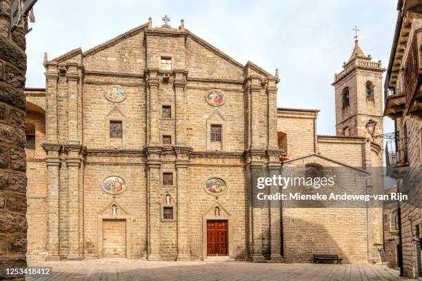 facade of the cathedral of saint peter, tempio pausania, sassari, sardinia, italy, europe - tempio pausania stock pictures, royalty-free photos & images