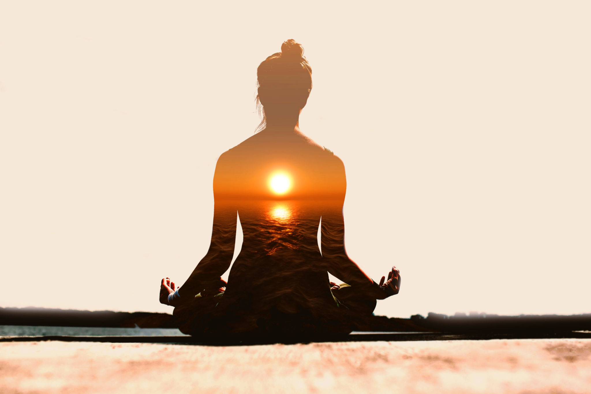 Yoga day concept. Multiple exposure image. Woman practicing yoga at sunset. Yoga day concept. Multiple exposure image. Woman practicing yoga at sunset.