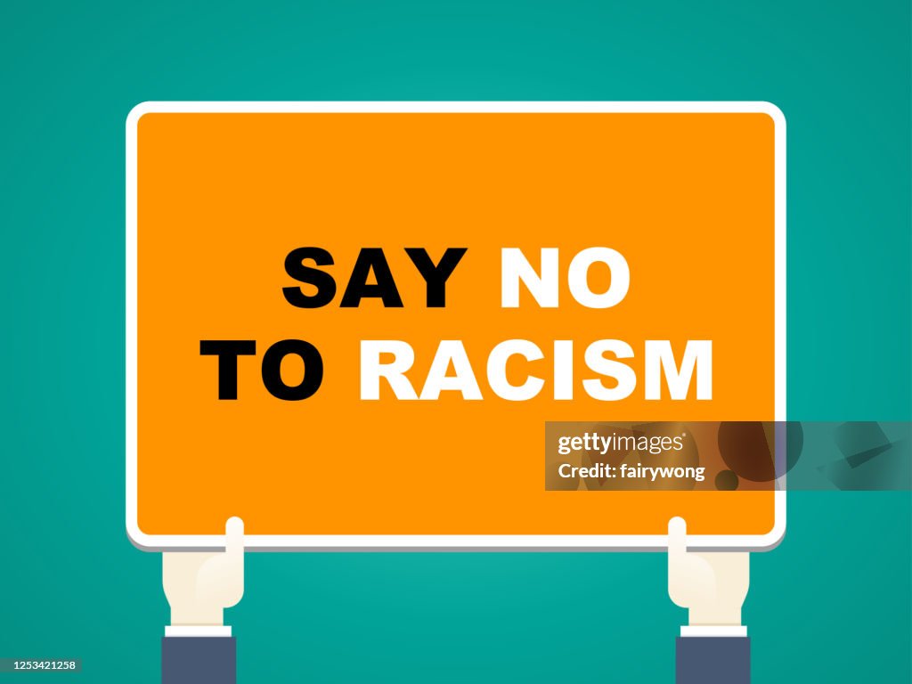 Stop Systematic Racism Stop Racism Conceptstop Racism Sign In Businessmans Hands High-Res ...