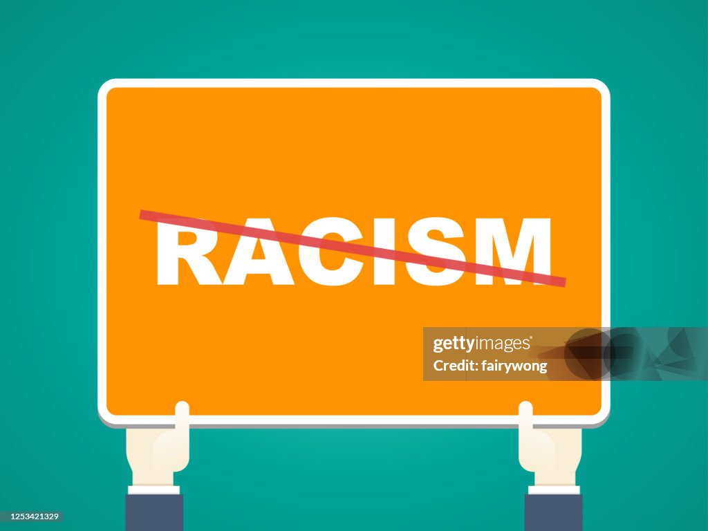 Stop Systematic Racism Stop Racism Conceptstop Racism Sign In Businessmans Hands High-Res ...