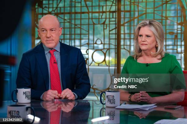 Pictured: Mark Leibovich, Staff Writer, The Atlantic, and Sara Fagen, Republican Strategist, appear on "Meet the Press" in Washington, D.C. Sunday,...