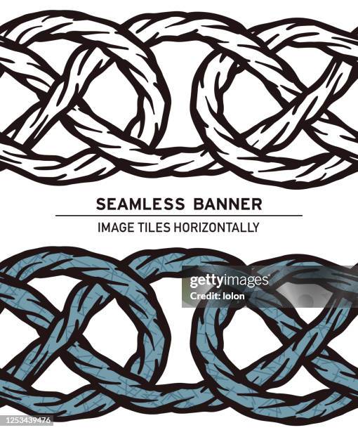 ilustrações de stock, clip art, desenhos animados e ícones de seamless rope knot element on white background - amarras