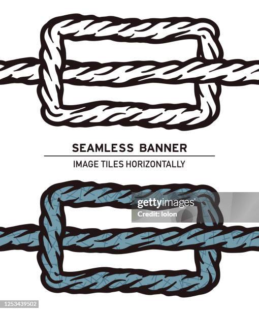 seamless rope knot element on white background - digital thread stock illustrations