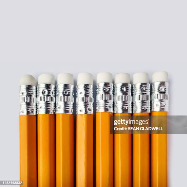 pencil erasers - pencil with rubber stock pictures, royalty-free photos & images