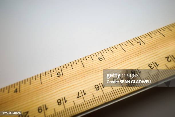 wooden ruler - meter unit of length ストックフォトと画像