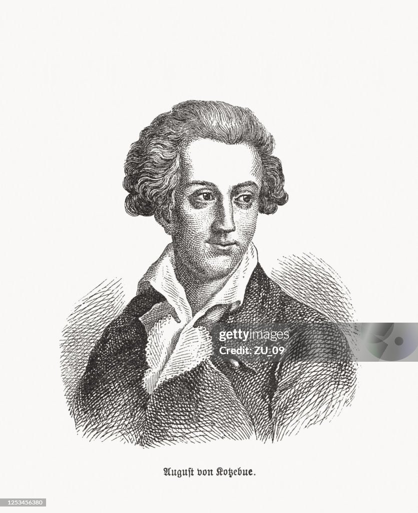 August von Kotzebue, (1761-1819), German playwright, wood engraving, published 1893