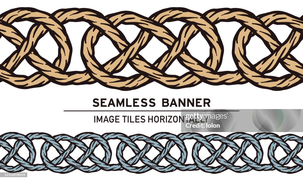 Banner Netal Rings Rope Tileable Rope Banners On White Background High-Res Vector Graphic ...