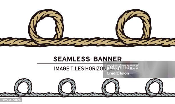 tileable rope banners on white background - length stock illustrations