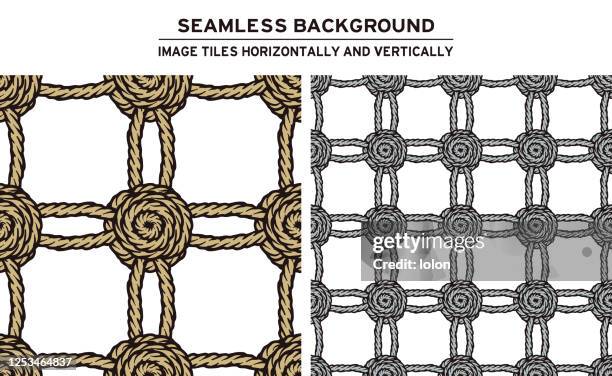 ilustrações de stock, clip art, desenhos animados e ícones de tileable rope background on white - amarras