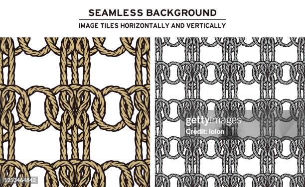 ilustrações de stock, clip art, desenhos animados e ícones de tileable rope background on white - amarras