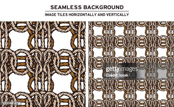 ilustrações de stock, clip art, desenhos animados e ícones de tileable rope background on white - amarras