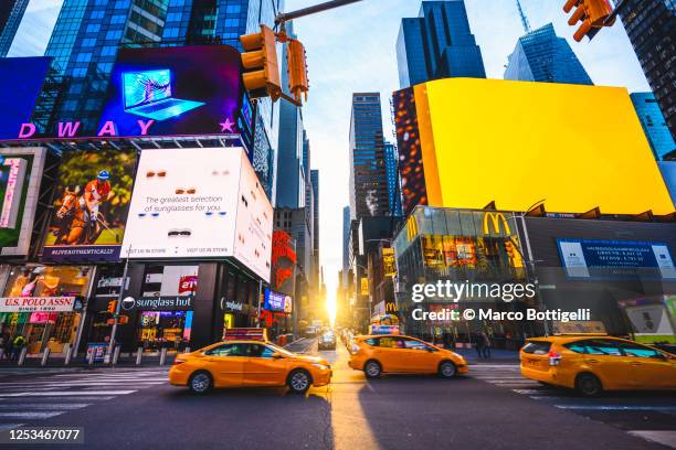 times square, new york city - neon sign ストックフォトと画像