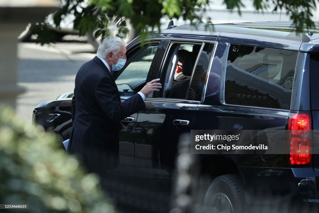 House Majority Leader Steny Hoyer Leaves The White House After Being Briefed On Russian Bounties